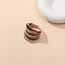 Dunhuang Style Glass Finger Rings, Black, Inner Diameter: 18mm