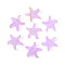 Frosted Glass Beads, Starfish, with Gold Powder, Violet, 15x16x8mm, Hole: 1mm, about 909pcs/1000g