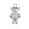 Brass Micro Pave Cubic Zirconia Pendants, with ABS Imitation Pearls, Bear Charms, Rack Plating, Long-Lasting Plated, Cadmium Free & Lead Free, Platinum, 23x12x5mm, Hole: 2.8mm