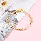 Brass Link Chain Bracelets, with Toggle Clasps, Real 18K Gold Plated, 7-1/2 inch(19cm)
