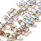Electroplate Glass Beads Strands, Rainbow Plated, Faceted, Teardrop, Top Drilled, Dark Khaki, 13x7x7mm, Hole: 1mm, about 100pcs/strand, 19.29''(49cm)