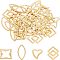 304 Stainless Steel Linking Rings, Mixed Shapes, Golden, 40pcs/Box