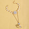 Flower Alloy Finger Ring Bracelets for Women, Golden, White, 7-1/2 inch(19cm)