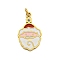 Christmas Theme Ion Plating(IP) 304 Stainless Steel Pendants, with Enamel and Jump Ring, Golden, Santa Claus, 17x10x1.5mm, Hole: 2.5mm