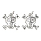Brass Micro Pave Clear Cubic Zirconia Pendants, Skull Charms, with Jump Ring, Platinum, 13.5x13x2mm, Hole: 3mm