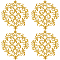 Computerized Embroidery Cloth Iron on/Sew on Patches, Costume Accessories, Appliques, Gold, 146x140x1mm