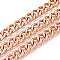 Aluminium Curb Chains, Unwelded, with Spool, Rose Gold, 14x11x3mm, about 32.81 Feet(10m)/Roll