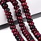 Natural White Jade Beads Strands, Smooth Rondelle, Dyed, Crimson, 10~10.5x5.5~6mm, Hole: 0.7~1.2mm, about 61~69pcs/strand, 14.37~15.55 inch(36.5~39.5cm)