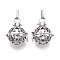 Rack Plating Brass Cage Pendants, For Chime Ball Pendant Necklaces Making, Hollow Round, Antique Silver, 28x26x22mm, Hole: 3x6mm, inner measure: 18mm