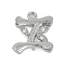 Brass Crystal Rhinestone Letter Links Connector Charms, Real Platinum Plated, Letter I, 14x12x3.5mm, Hole: 1.2mm and 1.5mm