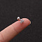 Brass Micro Pave Clear Cubic Zirconia Cartilage Earrings for Women, with Stainless Steel Pins, Stainless Steel Color, Flower, 6mm, Pin: 1.2mm