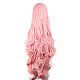 コスプレパーティーウィッグ  合成かつら  耐熱高温繊維  女性のための長い波のかつら  ピンク  39.3インチ（100cm） OHAR-I015-17A-3