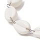 Bracelets de cheville à maillons en perles de coquillages en acrylique AJEW-AN00537-2