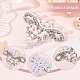 FINGERINSPIRE 2Pcs Handicrafted Crown Rhinestone Appliques 3.7x3.9x0.4inch Imitation Pearl & Rhinestone Beading Appliques Antique White Sew On Patch Ornamnet Accessories for Shoe Bag Clothes FIND-FG0002-34-4