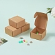 クラフト紙箱  折りたたみボックス  正方形  淡い茶色  6.2x6.2x3.5cm CON-WH0036-01-1