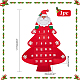 アドベントカレンダー付きクリスマスツリーフェルトファブリックペンダントデコレーション  レッド  1115mm DIY-WH0032-26-2