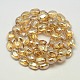Pearlized Crystal Glass Oval Beads Strands EGLA-F026-D01-2