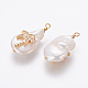 Natural Cultured Freshwater Pearl Pendants PEAR-F014-01G-D-2