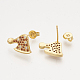 Brass Cubic Zirconia Pendants & Stud Earrings & Adjustable Rings Jewelry Sets SJEW-S043-10-5