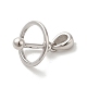 925 anillo de pellizco de planeta estilo medallón de plata de ley con baño de rodio STER-NH0001-55B-P-3