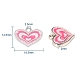 Pendentifs de charme de coeur d'émail d'alliage rose grands pour faire des cadeaux de fête des mères X-ENAM-19.5X19.5-2