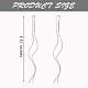 Rhodium Plated 925 Sterling Silver Linear Wave Charms Ear Thread JE1036A-2