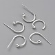 Brass C-shaped Hoop Circle Ball Stud Earrings KK-O131-07S-1