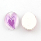 Cabochons à fond plat ovale en verre à motif de coeur pour projets de bricolage GGLA-R022-45x35-79-2