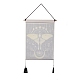 ボヘミア風布壁掛けタペストリー  タペストリー  木の棒と鉄の跡のない釘とコード付き  家の装飾のための  長方形  星の模様  850mm HJEW-E003-01K-2