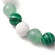Bracelets extensibles en perles de pierres précieuses mélangées naturelles et synthétiques BJEW-TA00301-3