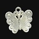 Silver Plated Alloy Enamel Rhinestone Butterfly Pendants ENAM-M013-01-3