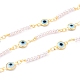 Chaînes de perles imitation perle en plastique ccb faites à la main de 3.28 pieds X-CHC-I038-04G-1