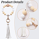Bracelet porte-clés en perles rondes en silicone AJEW-WH0258-895A-6