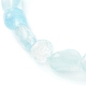 Детские эластичные браслеты из натурального аквамарина из бисера BJEW-JB06250-10-5