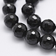 Natural Black Tourmaline Beads Strands G-J373-25-12mm-2