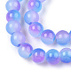 Backen gemalt Nachahmung Jade Glas runden Perle Stränge DGLA-N003-8mm-01-3