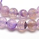 Dyed Natural Agate Faceted Round Beads Strands G-E267-24-2
