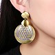 Brass Dangle Stud Earrings EJEW-BB23078-1-2