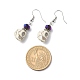 Synthetic Magnesite with Glass Beaded Dangle Earrings EJEW-JE05054-02-4