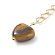 Удлинитель цепи из латуни с крошечным шармом в виде сердца из драгоценных камней FIND-JF00102-4