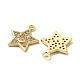 Brass Micro Pave Clear Cubic Zirconia Charms KK-H460-17G-2