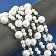Chaînes en perles de verre rondes manuelles pour fabrication de bracelets et colliers X-AJEW-JB00055-01-4