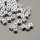 Perles européennes de lettre en acrylique à gros trou SACR-Q103-6mm-01H-1