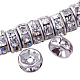 PandaHall Elite Flat Round Rhinestone Bead Spacers 316 Stainless Steel Crystal Jewelry Making beads Size 6x3mm STAS-PH0001-03P-1