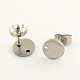 304 Stainless Steel Stud Earring Findings STAS-R063-35-1