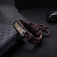 Unisex pulseras de cordón de cuero de moda BJEW-BB15547-A-10