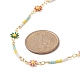 Ожерелье ручной работы из латуни с цветочным звеном для женщин NJEW-JN04266-5