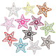 Pandahall elite 12pcs 12 couleurs star glitter hotfix strass DIY-PH0006-97-1