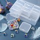 12 Stück quadratische Kunststoff-Organizer-Perlen-Aufbewahrungsbehälter CON-YW0001-35-5
