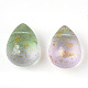 Perles de verre peintes par pulvérisation transparentes deux tons GLAA-T017-01-B01-3